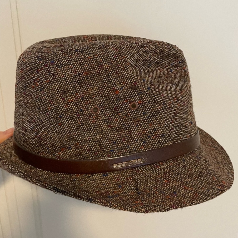Vintage Stetson Multicolor Tweed Wool Fedora Size XL